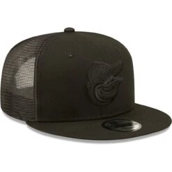 Men's Baltimore Orioles New Era Blackout Trucker 9FIFTY Snapback Hat -CapNation Shop mens new era baltimore orioles blackout trucker 9fifty snapback hat pi4416000 altimages ff 4416146 745cab1ce56be1f1361falt3 full