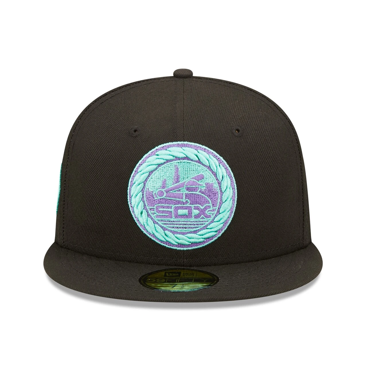 Men's Chicago White Sox New Era Black Comiskey Park 75th Anniversary Black Light 59FIFTY Fitted Hat 4 Men's Chicago White Sox New Era Black Comiskey Park 75th Anniversary Black Light 59FIFTY Fitted Hat - Image 2