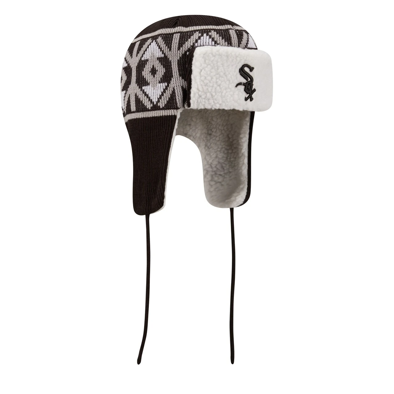 Men's Chicago White Sox New Era Black Knit Trapper Hat 5 Men's Chicago White Sox New Era Black Knit Trapper Hat - Image 3
