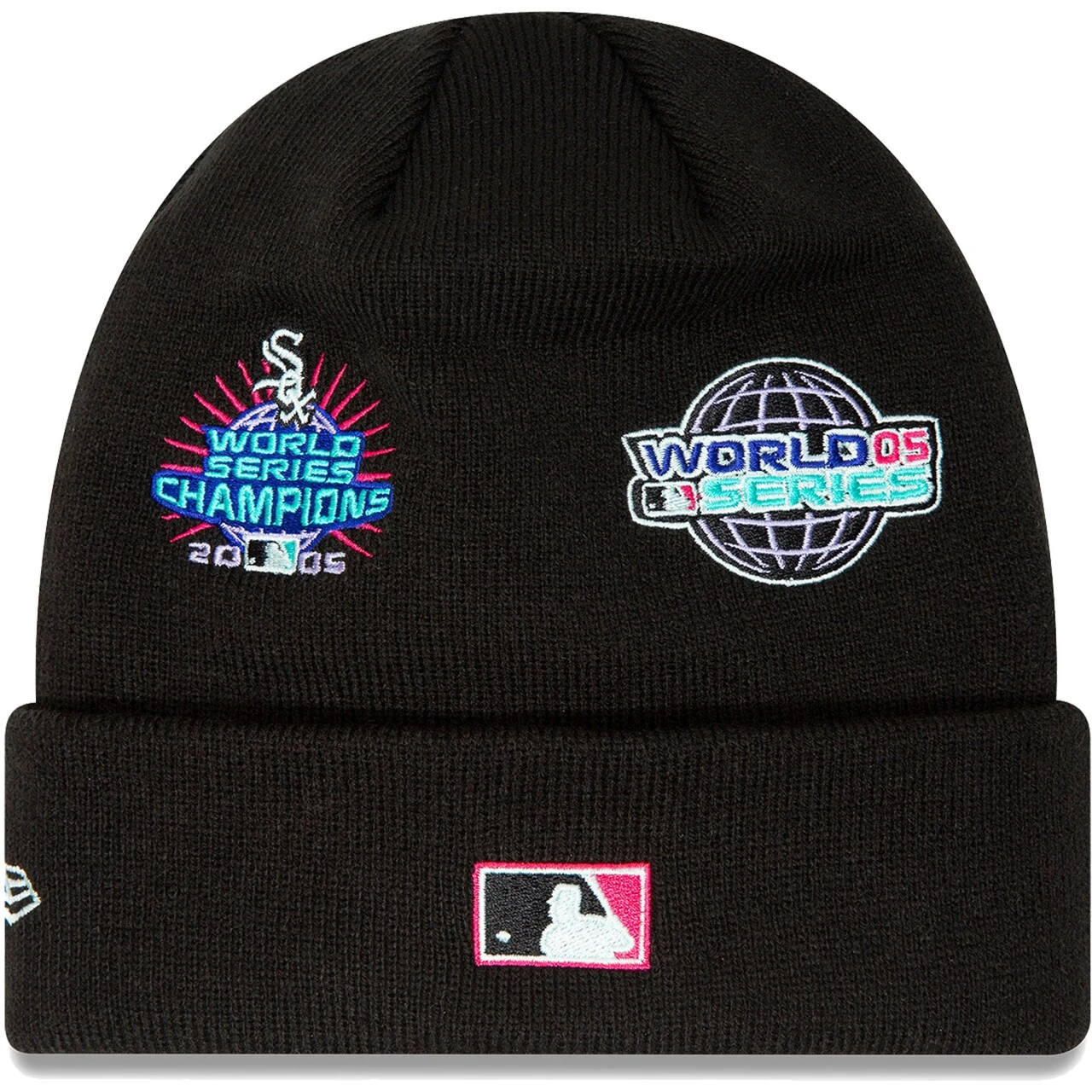 Men's Chicago White Sox New Era Black Polar Lights Cuffed Knit Hat 4 Men's Chicago White Sox New Era Black Polar Lights Cuffed Knit Hat - Image 2