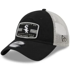 Men's Chicago White Sox New Era Black Property Trucker 9TWENTY Snapback Hat