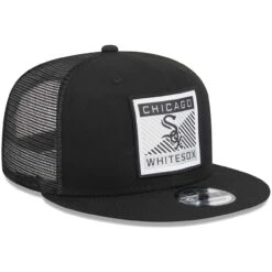 Men's Chicago White Sox New Era Black Scratch Squared Trucker 9FIFTY Snapback Hat -CapNation Shop mens new era black chicago white sox scratch squared trucker 9fifty snapback hat ss5 p 200012998pv 3u 2ekbgq2kn3vt0rh96zdov mydskk22z0w5yjgi7f3e