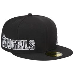 Men's Los Angeles Angels New Era Black Jersey 59FIFTY Fitted Hat