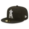 Men's Los Angeles Angels New Era Black Team Logo 59FIFTY Fitted Hat -CapNation Shop mens new era black los angeles angels team logo 59fifty fitted hat pi4733000 altimages ff 4733488 9ed5e1366e6c68e3016calt1 full