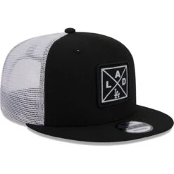 Men's Los Angeles Dodgers New Era Black Vert Squared Trucker 9FIFTY Hat -CapNation Shop mens new era black los angeles dodgers vert squared trucker 9fifty hat ss5 p 4851084pv 3u bx2ah57qgeqo5jsnx8i7v 3q0vnfjatxxe3in4wv98