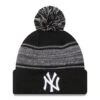 Men's New York Yankees New Era Black Chilled Cuffed Knit Hat With Pom -CapNation Shop mens new era black new york yankees chilled cuffed knit hat with pom ss5 p 4681059pv 1u oo5ulhvhjoynyltxcby6v ww9oqe0c23ivlmrwl3jg