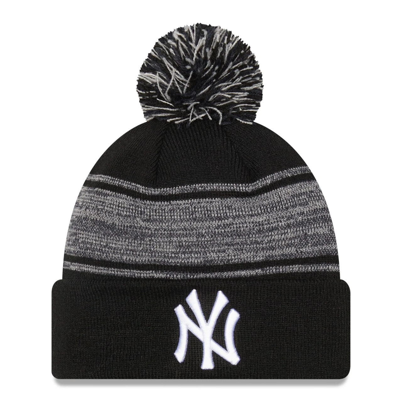Men's New York Yankees New Era Black Chilled Cuffed Knit Hat With Pom 3 Men's New York Yankees New Era Black Chilled Cuffed Knit Hat With Pom