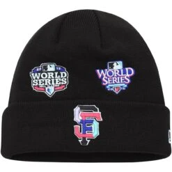 Men's San Francisco Giants New Era Black Polar Lights Cuffed Knit Hat