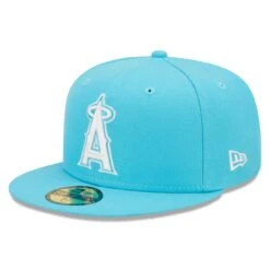 Men's Los Angeles Angels New Era Blue Vice Highlighter Logo 59FIFTY Fitted Hat