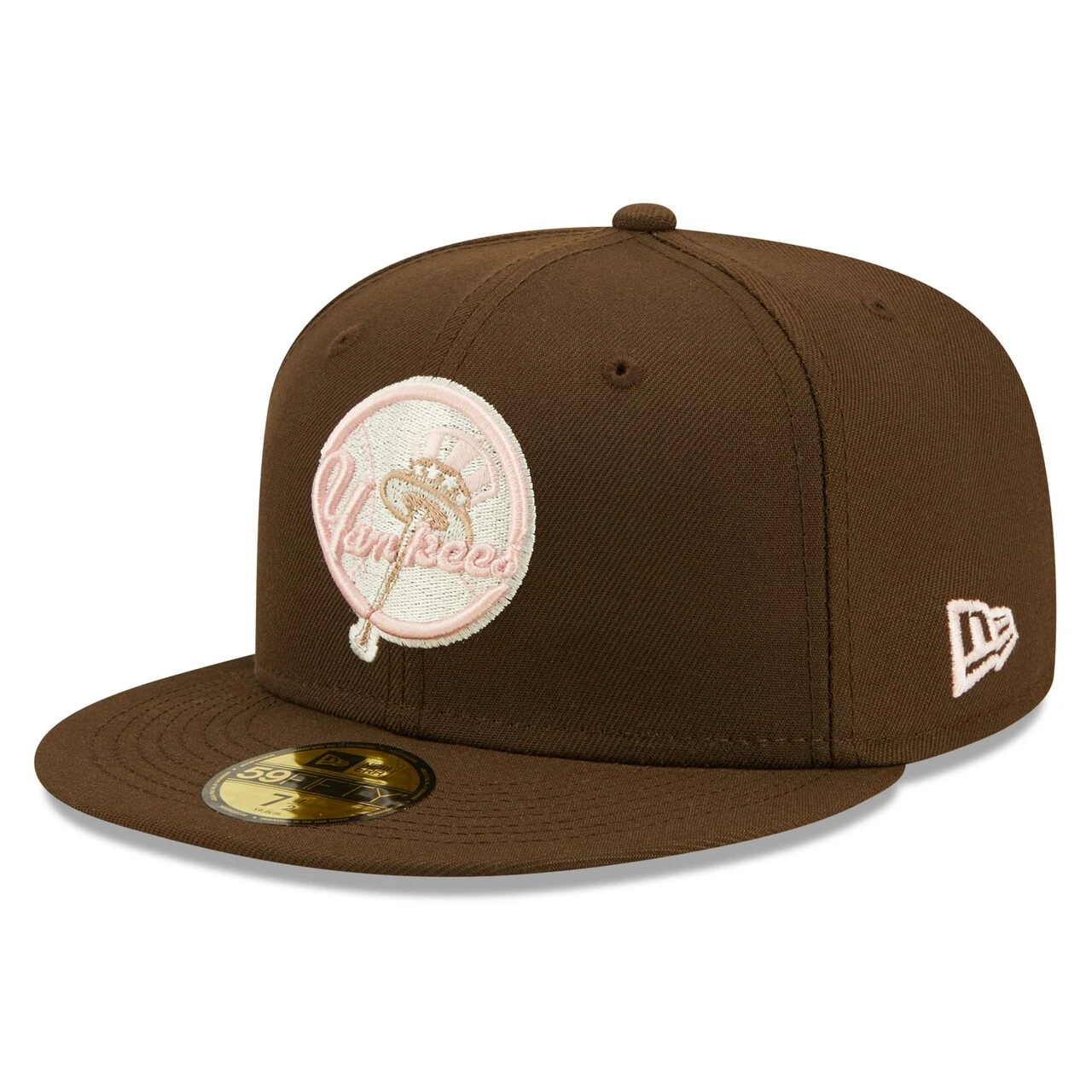 Men's New York Yankees New Era Brown Primary Logo Pink Undervisor 59FIFTY Fitted Hat 5 Men's New York Yankees New Era Brown Primary Logo Pink Undervisor 59FIFTY Fitted Hat - Image 3
