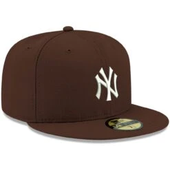 Men's New York Yankees New Era Brown White Logo 59FIFTY Fitted Hat -CapNation Shop mens new era brown new york yankees white logo 59fifty fitted hat pi4208000 altimages ff 4208674 b31f0400c1e4eba0dcadalt3 full