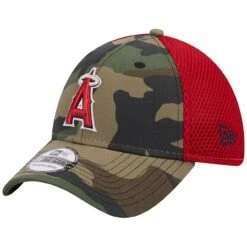 Men's Los Angeles Angels New Era Camo Team Neo 39THIRTY Flex Hat