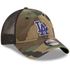 Men's Los Angeles Dodgers New Era Camo Trucker 9TWENTY Snapback Hat -CapNation Shop mens new era camo los angeles dodgers trucker 9twenty snapback hat pi4417000 altimages ff 4417548 d2de36da3177d3922612alt3 full