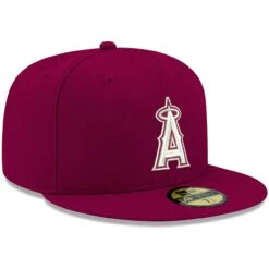 Men's Los Angeles Angels New Era Cardinal White Logo 59FIFTY Fitted Hat -CapNation Shop mens new era cardinal los angeles angels white logo 59fifty fitted hat pi4208000 altimages ff 4208756 c58bf24599f65b854374alt3 full