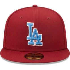 Men's Los Angeles Dodgers New Era Cardinal 100th Anniversary Air Force Blue Undervisor 59FIFTY Fitted Hat -CapNation Shop mens new era cardinal los angeles dodgers 100th anniversary air force blue undervisor 59fifty fitted hat pi4735000 altimages ff 4735041 bec1b43e993f069a4ea4alt2 full