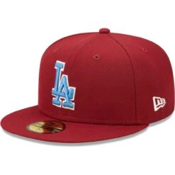 Men's Los Angeles Dodgers New Era Cardinal 100th Anniversary Air Force Blue Undervisor 59FIFTY Fitted Hat -CapNation Shop mens new era cardinal los angeles dodgers 100th anniversary air force blue undervisor 59fifty fitted hat pi4735000 altimages ff 4735041 bec1b43e993f069a4ea4alt3 full