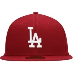 Men's Los Angeles Dodgers New Era Cardinal White Logo 59FIFTY Fitted Hat -CapNation Shop mens new era cardinal los angeles dodgers white logo 59fifty fitted hat pi4208000 altimages ff 4208684 5751cabb0a90384d5f0ealt2 full