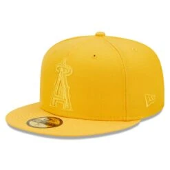 Men's Los Angeles Angels New Era Gold Tonal 59FIFTY Fitted Hat