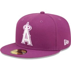 Men's Los Angeles Angels New Era Grape Logo 59FIFTY Fitted Hat