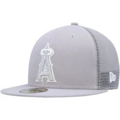 Men's Los Angeles Angels New Era Gray 2023 On-Field Batting Practice 59FIFTY Fitted Hat