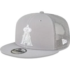 Men's Los Angeles Angels New Era Gray 2023 On-Field Batting Practice 9FIFTY Snapback Hat