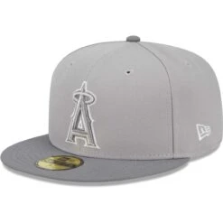 Men's Los Angeles Angels New Era Gray Green Undervisor 59FIFTY Fitted Hat