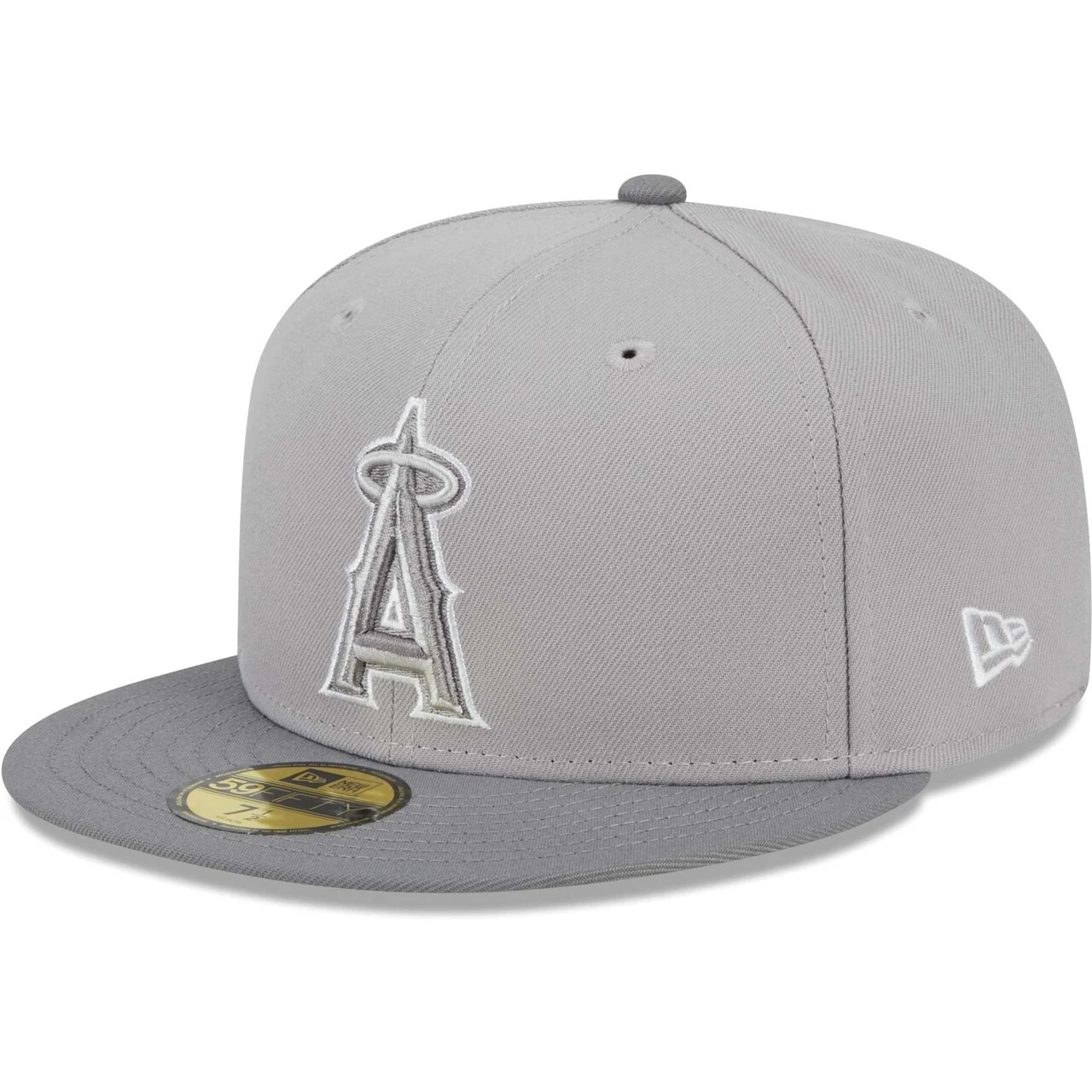 Men's Los Angeles Angels New Era Gray Green Undervisor 59FIFTY Fitted Hat 3 Men's Los Angeles Angels New Era Gray Green Undervisor 59FIFTY Fitted Hat