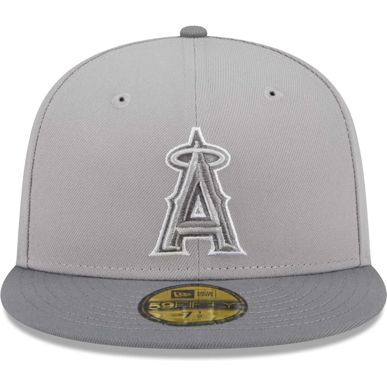 Men's Los Angeles Angels New Era Gray Green Undervisor 59FIFTY Fitted Hat 4 Men's Los Angeles Angels New Era Gray Green Undervisor 59FIFTY Fitted Hat - Image 2