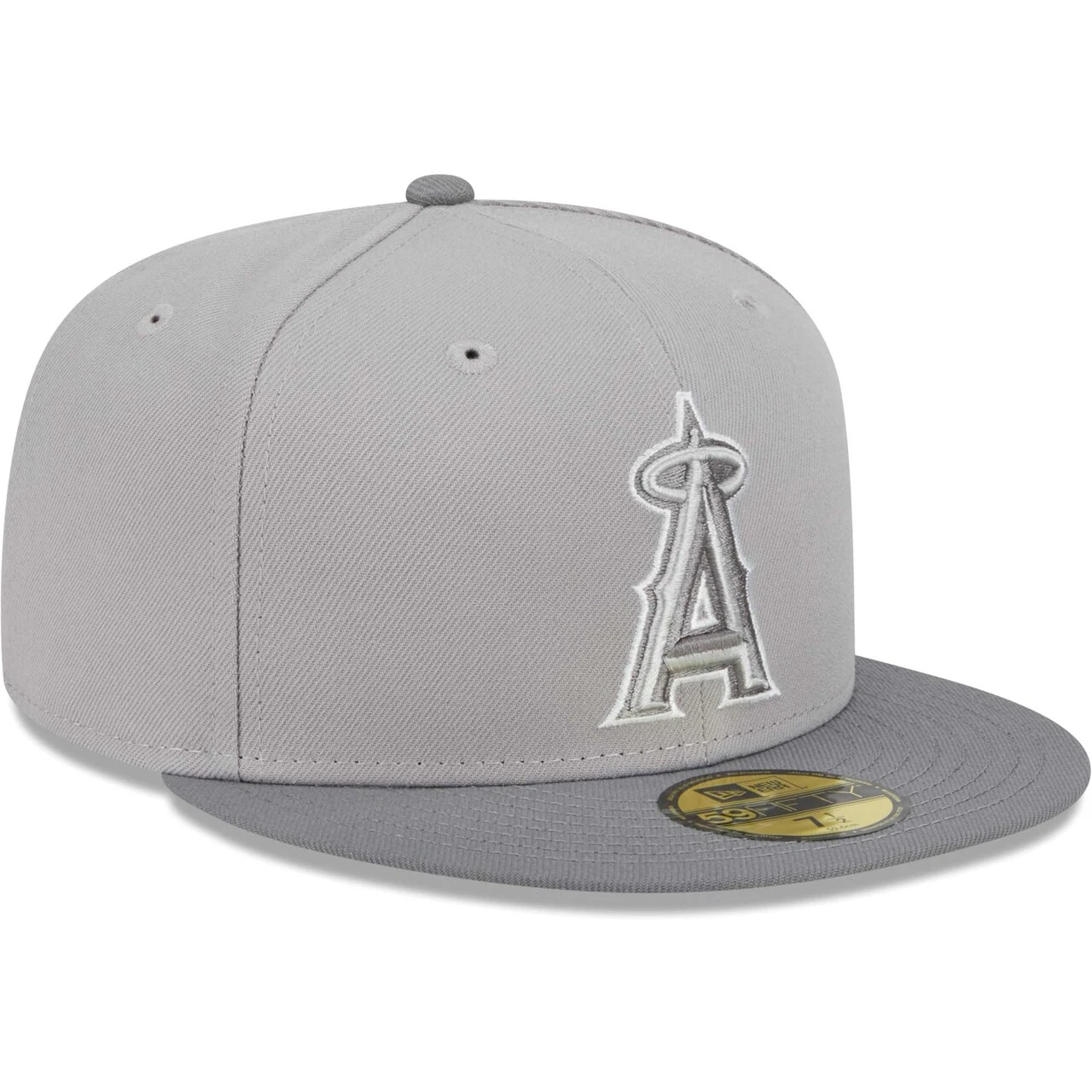 Men's Los Angeles Angels New Era Gray Green Undervisor 59FIFTY Fitted Hat 5 Men's Los Angeles Angels New Era Gray Green Undervisor 59FIFTY Fitted Hat - Image 3
