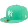 Men's New York Yankees New Era Green Logo 59FIFTY Fitted Hat -CapNation Shop mens new era green new york yankees logo 59fifty fitted hat pi4690000 altimages ff 4690365 90747dfeebc3aa90866falt1 full