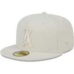 Men's Los Angeles Angels New Era Khaki Tonal 59FIFTY Fitted Hat