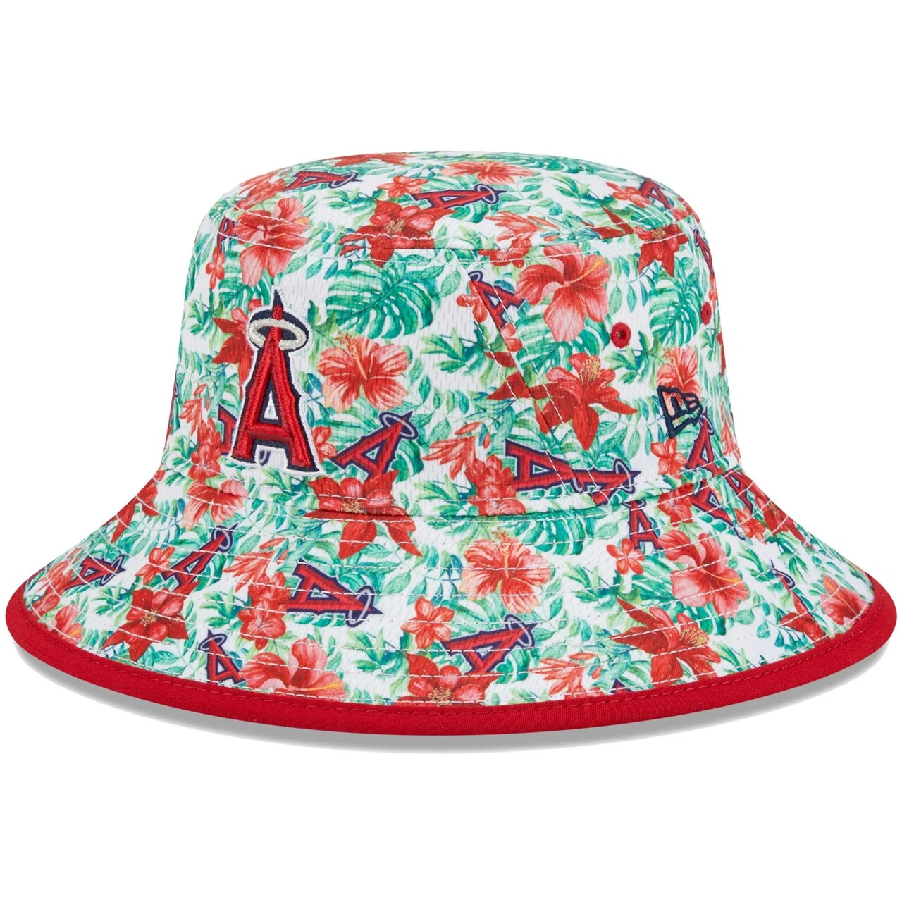 Men's Los Angeles Angels New Era Tropic Floral Bucket Hat 3 Men's Los Angeles Angels New Era Tropic Floral Bucket Hat