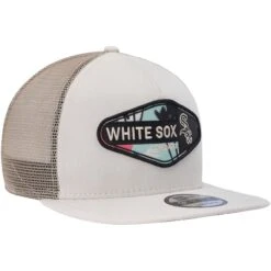 Men's Chicago White Sox New Era Natural Retro Beachin' Patch A-Frame Trucker 9FIFTY Snapback Hat -CapNation Shop mens new era natural chicago white sox retro beachin patch a frame trucker 9fifty snapback hat ss5 p 200003566pv 3u yaxer6j8qvu4fdalvffnv 7ixjw54nab5wsuctds2v