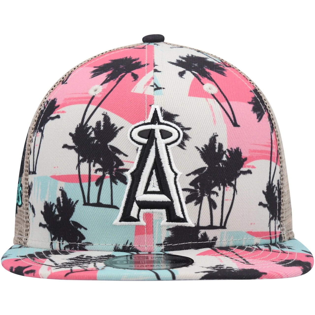 Men's Los Angeles Angels New Era Natural Retro Beachin' Trucker 9FIFTY Snapback Hat 4 Men's Los Angeles Angels New Era Natural Retro Beachin' Trucker 9FIFTY Snapback Hat - Image 2