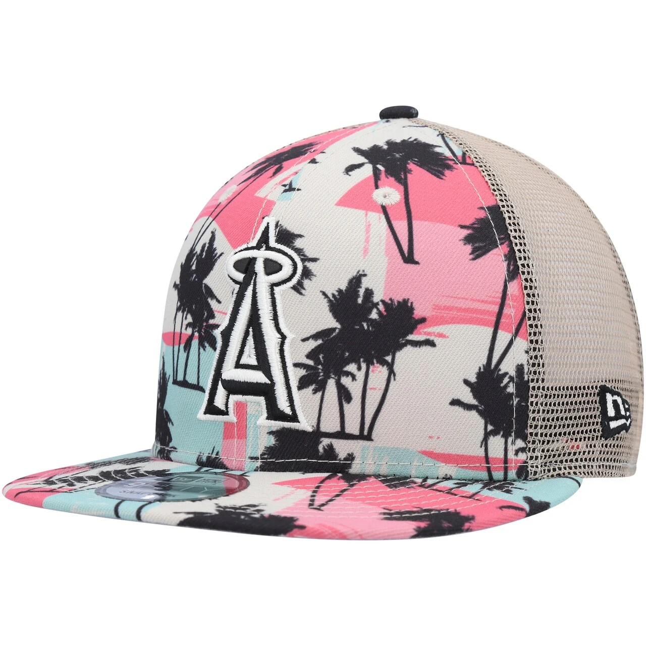 Men's Los Angeles Angels New Era Natural Retro Beachin' Trucker 9FIFTY Snapback Hat 5 Men's Los Angeles Angels New Era Natural Retro Beachin' Trucker 9FIFTY Snapback Hat - Image 3