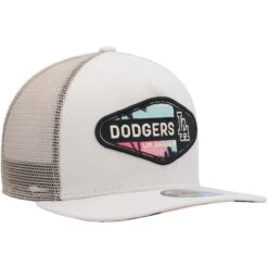 Men's Los Angeles Dodgers New Era Natural Retro Beachin' Patch A-Frame Trucker 9FIFTY Snapback Hat -CapNation Shop mens new era natural los angeles dodgers retro beachin patch a frame trucker 9fifty snapback hat ss5 p 200003572pv 3u xhfl7cbnskljgyrmvbyxv dbfhcxtbmmdf5p5dkixq