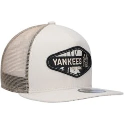 Men's New York Yankees New Era Natural Retro Beachin' Patch A-Frame Trucker 9FIFTY Snapback Hat -CapNation Shop mens new era natural new york yankees retro beachin patch a frame trucker 9fifty snapback hat ss5 p 200003576pv 3u kgc8ykeqgv9xo6fgcr30v af2aa5m0r6nxopumhkrx