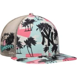 Men's New York Yankees New Era Natural Retro Beachin' Trucker 9FIFTY Snapback Hat