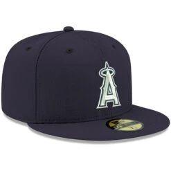 Men's Los Angeles Angels New Era Navy White Logo 59FIFTY Fitted Hat -CapNation Shop mens new era navy los angeles angels white logo 59fifty fitted hat pi4208000 altimages ff 4208787 7d62d5e7e02a9100c3acalt3 full