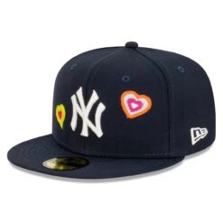 Men's New York Yankees New Era Navy Chain Stitch Heart 59FIFTY Fitted Hat