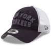 Men's New York Yankees New Era Navy Frayed Wordmark Trucker 9TWENTY Adjustable Hat -CapNation Shop mens new era navy new york yankees frayed wordmark trucker 9twenty adjustable hat pi4172000 altimages ff 4172657 e667f6c3e81ddf4148acalt1 full