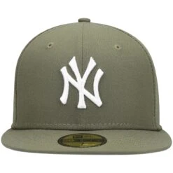 Men's New York Yankees New Era Olive White Logo 59FIFTY Fitted Hat -CapNation Shop mens new era olive new york yankees white logo 59fifty fitted hat pi4208000 altimages ff 4208673 8d2906dcf54625086804alt2 full