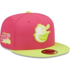 Men's Baltimore Orioles New Era Pink 1983 World Series Champions Beetroot Cyber 59FIFTY Fitted Hat