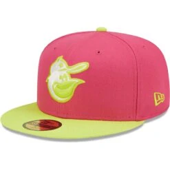 Men's Baltimore Orioles New Era Pink 1983 World Series Champions Beetroot Cyber 59FIFTY Fitted Hat -CapNation Shop mens new era pink baltimore orioles 1983 world series champions beetroot cyber 59fifty fitted hat pi4692000 altimages ff 4692805 5d4a740e22668085d1f6alt3 full