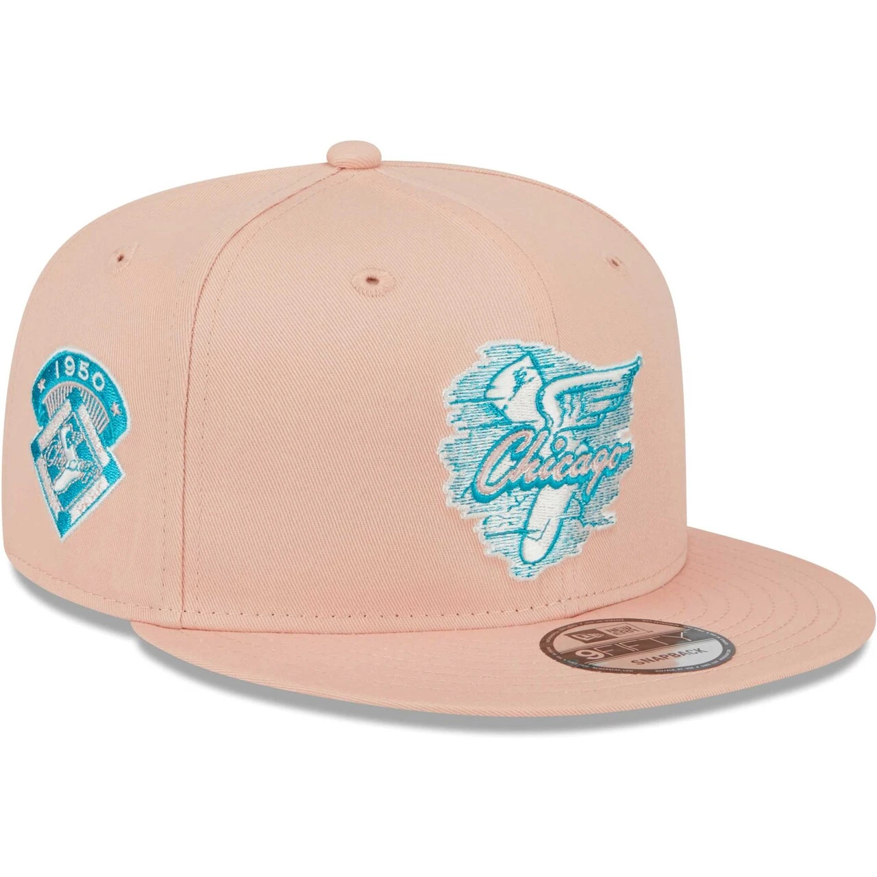 Men's Chicago White Sox New Era Pink Sky Aqua Undervisor 9FIFTY Snapback Hat 3 Men's Chicago White Sox New Era Pink Sky Aqua Undervisor 9FIFTY Snapback Hat