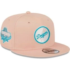 Men's Los Angeles Dodgers New Era Pink Sky Aqua Undervisor 9FIFTY Snapback Hat