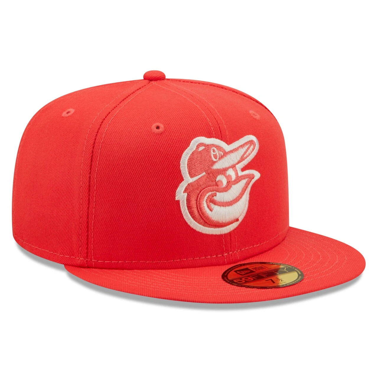 Men's Baltimore Orioles New Era Red Lava Highlighter Logo 59FIFTY Fitted Hat 5 Men's Baltimore Orioles New Era Red Lava Highlighter Logo 59FIFTY Fitted Hat - Image 3
