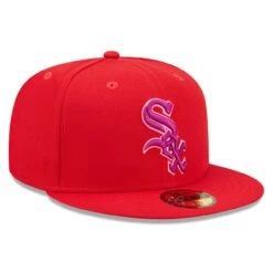 Men's Chicago White Sox New Era Red Purple Undervisor 59FIFTY Fitted Hat -CapNation Shop mens new era red chicago white sox purple undervisor 59fifty fitted hat pi4582000 altimages ff 4582728 b10b00f6d4061d64f948alt3 full