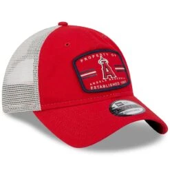 Men's Los Angeles Angels New Era Red Property Trucker 9TWENTY Snapback Hat -CapNation Shop mens new era red los angeles angels property trucker 9twenty snapback hat ss5 p 5002963pv 3u rzjvh0wgf7yhwx3h7getv e0qwbj9m6lb8o4dcllim