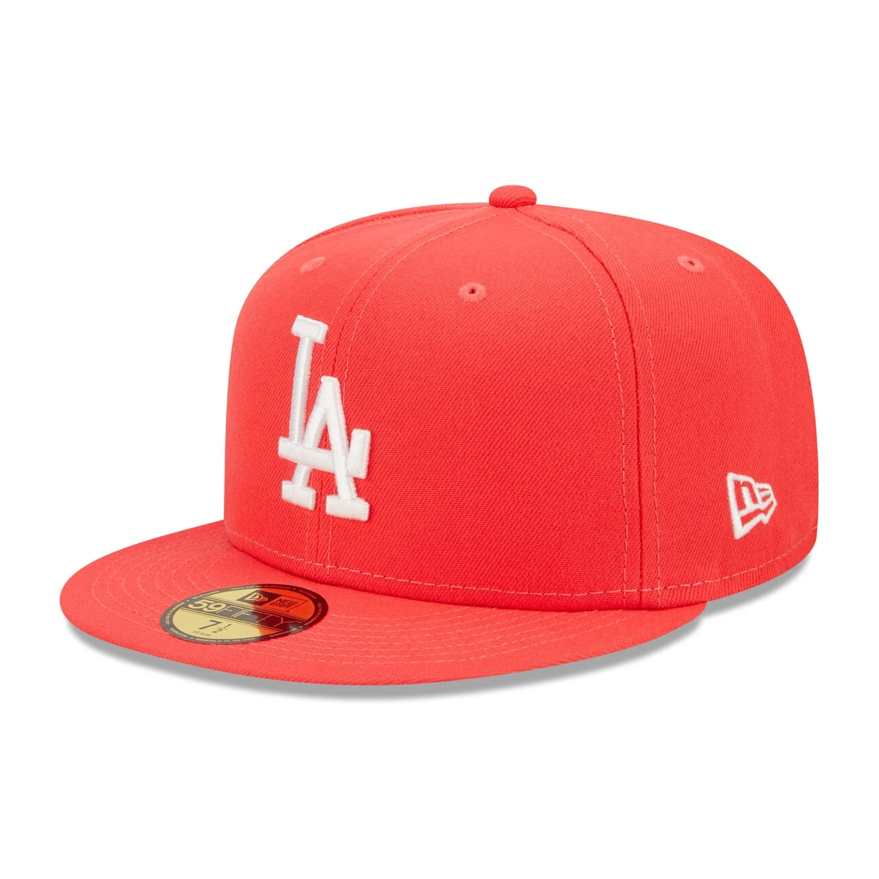 Men's Los Angeles Dodgers New Era Red Lava Highlighter Logo 59FIFTY Fitted Hat 3 Men's Los Angeles Dodgers New Era Red Lava Highlighter Logo 59FIFTY Fitted Hat